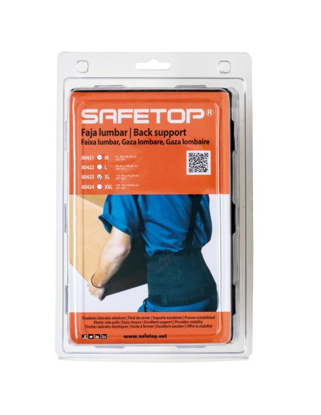 Elastic lumbar belt with Velcro and suspenders (in blister)