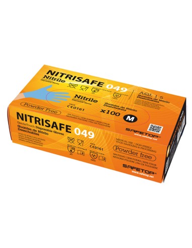 NITRISAFE, luva descartável de nitrilo Azul 3.5 gr
