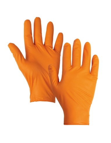DIAMOND SAFE, orange chemical glove nitrile diamond