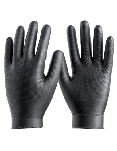 DIAMOND SAFE, guanto chimico nitrile nero diamantato