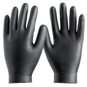DIAMOND SAFE, guanto chimico nitrile nero diamantato 2