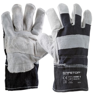 BRICK FIT, cotton canvas and split leather glove, one size