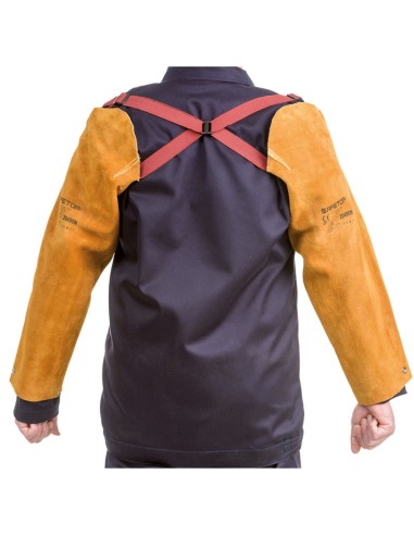 Manches en cuir de qualité supérieure avec bandes croisées