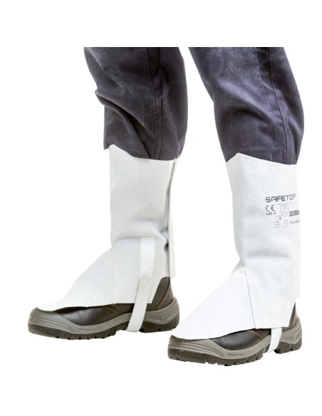 Guêtres en cuir, grises Série Standard, paire