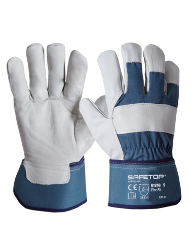 ERIE FIT, guanto tela di cotone-pelle fiore bovina