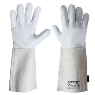 DOVER, long welding glove made from grain leather suitable for TIG