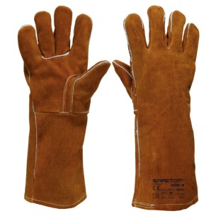 MAINE, gant de soudeur long en croûte de cuir taille unique