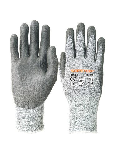 LIGHT TASK, guante 4X42B anticorte nivel B, soporte gris con Spandex, poliuretano aireado