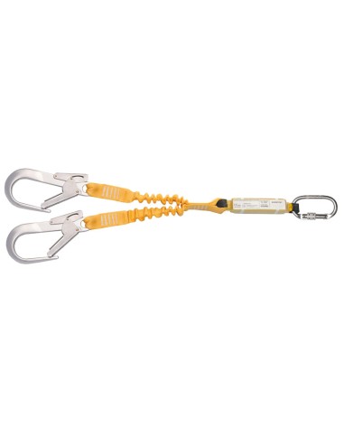 DOUBLE SANGLE ÉLASTIQUE 1,78 m, avec absorbeur et mousquetons