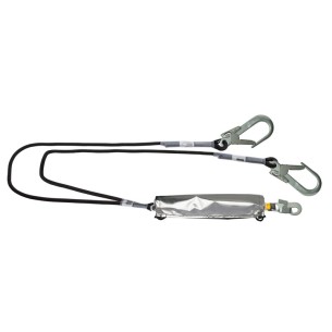 FLAME-RESISTANT DUAL ROPE 2 m, with absorber and carabiners 2
