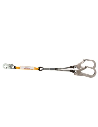 FLAME-RESISTANT DUAL ROPE 2 m, with absorber and carabiners