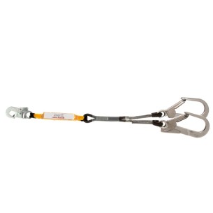 FLAME-RESISTANT DUAL ROPE 2 m, with absorber and carabiners