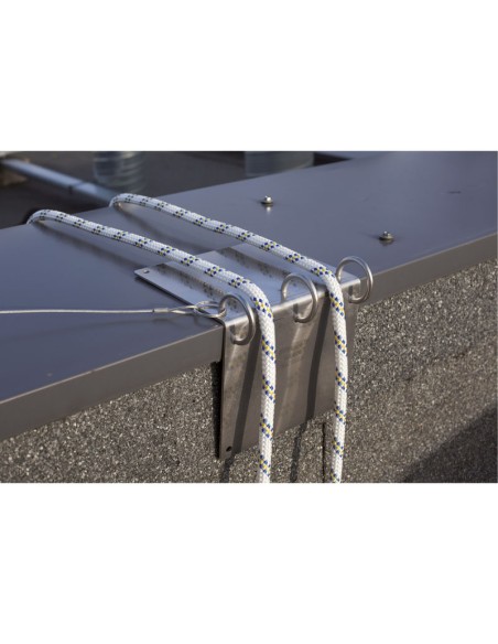 PROTETOR para linhas de vida, em aço inox 180x175,5 mm