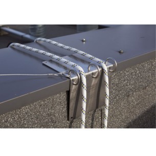 PROTETOR para linhas de vida, em aço inox 180x175,5 mm