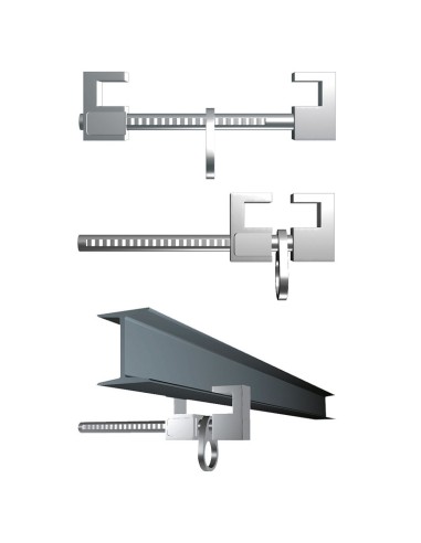CLAW ANCHORAGE, anchoring bar for aluminium beams
