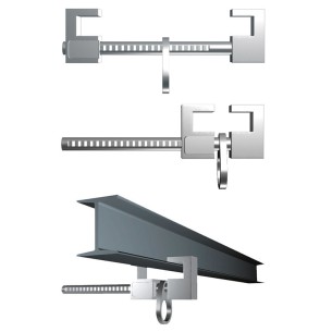 CLAW ANCHORAGE, anchoring bar for aluminium beams