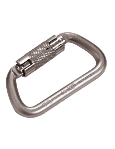 SCREW Lock CARABINER, 1/4 turn steel 22 mm opening