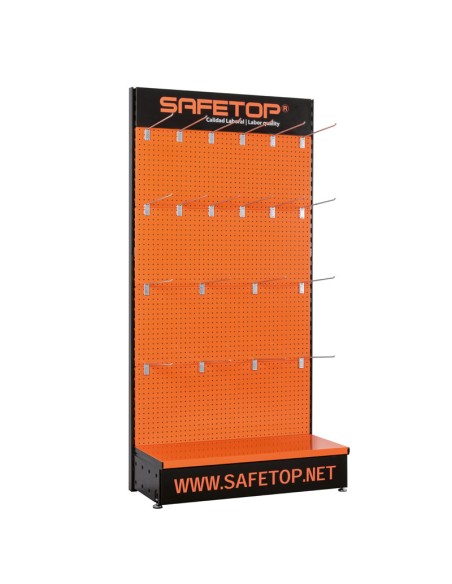 ESPOSITORE IN LAMIERA, 100x200 cm con vassoio e ganci