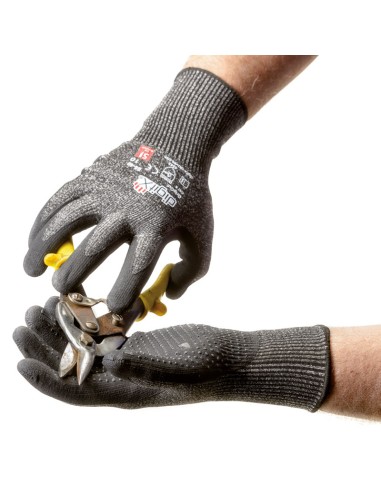 GRIPCUT, Gant Anticoupure D et Thermique avec points sur la paume