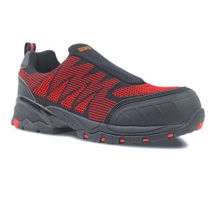 TOKIO, sapato vermelho S1P sem cadarços elásticos Flytex 2