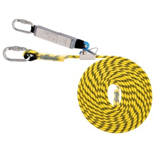 LIGNE DE VIE 10 m, absorbeur+aluminium altochut+connecteurs