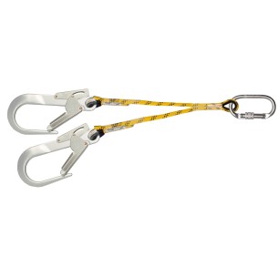 DOUBLE CORDE SANS ABSORBEUR, 1,5 m avec crochets 54 mm