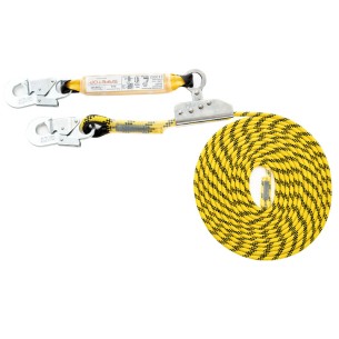 LINEA DI VITA 40 m, assorbitore+altochut+moschettoni 12mm