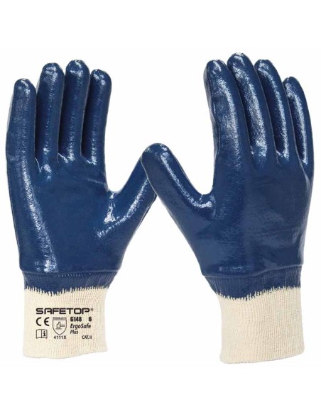 ERGOSAFE PLUS, gant en nitrile bleu enduit