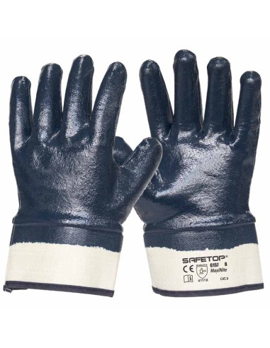 MAXINITE, guanto nitrile blu con manica rivestita