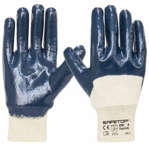 ERGOSAFE, blue nitrile glove with cotton support