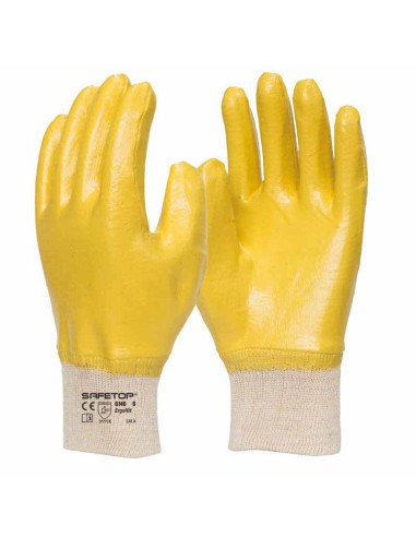 ERGONIT, yellow nitrile glove with back coated
