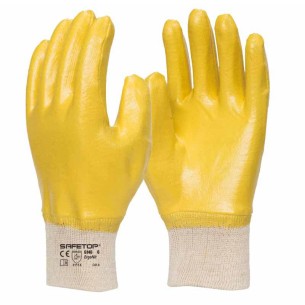 ERGONIT, guante de nitrilo amarillo dorso recubierto