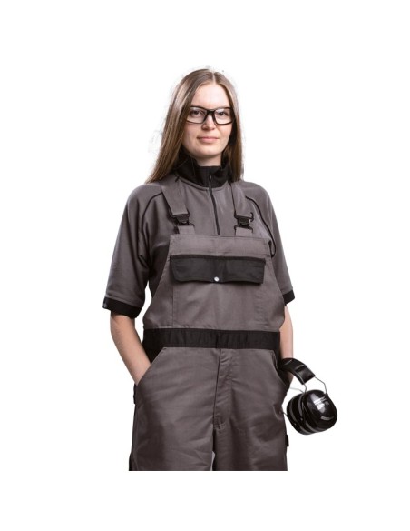 BERULFE, macacão de vários bolsos cinza e preto, tamanhos S-2XL