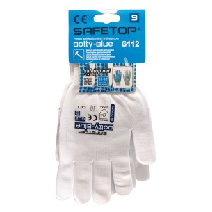 Dotty-Blue, 13G nylon glove with PVC dots 2