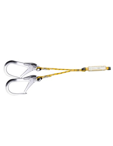 DOUBLE ROPE 1.8 m, absorber+supermaxi carabiners 110 mm