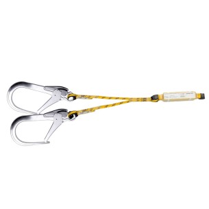 DOUBLE ROPE 1.8 m, absorber+supermaxi carabiners 110 mm