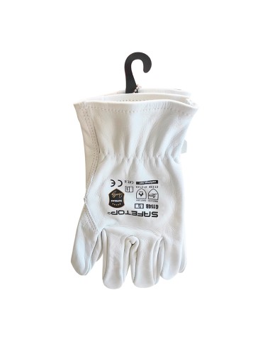 BRION SUPREM, gant cuir pleine fleur blanc 100ºC T. 7-11