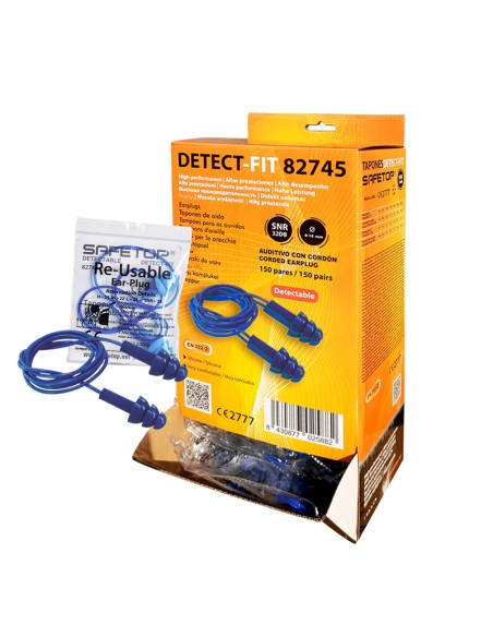 DETECT-FIT, bouchons détectables avec cordon en sacs de 150 pr SNR 32