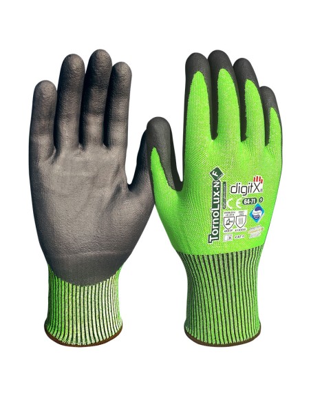 TORNOLUX-N, guanto nitrile supporto verde taglio F e 100°C