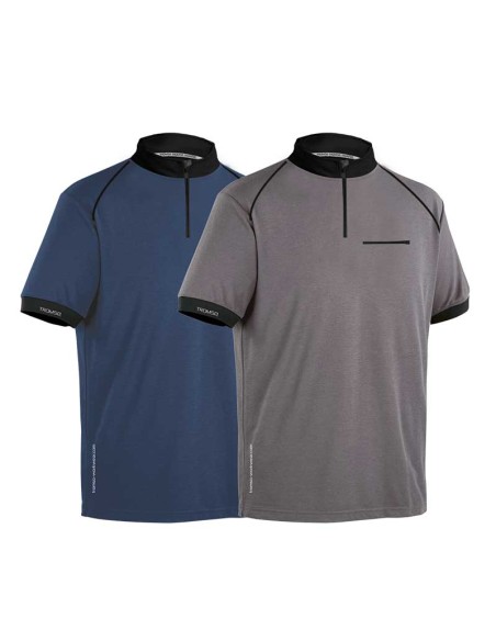 SADIÁS, teknisk pikétröja grå/svart eller blå/svart storlekar S-2XL