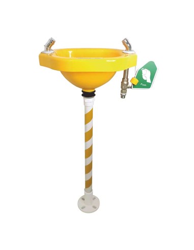 LAVA-OLHOS DE PVC, com alavanca de cor branco-amarelo