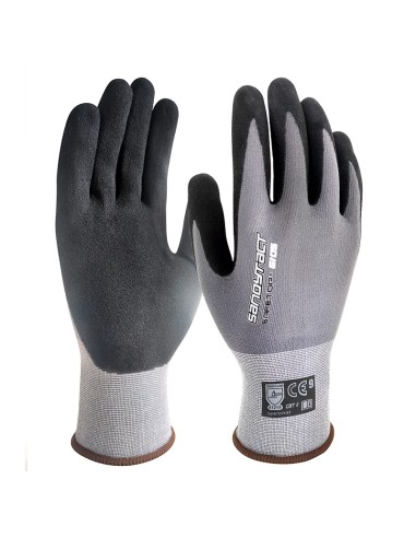 SANDYTACT, Guante nitrilo poroso tipo Sandy, gris-negro