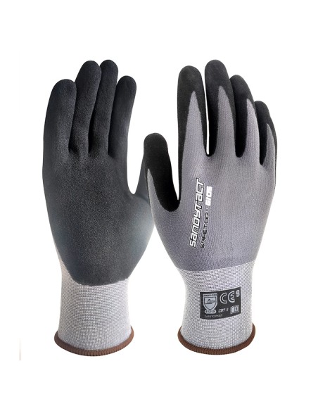 SANDYTACT, Guante nitrilo poroso tipo Sandy, gris-negro