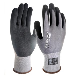 SANDYTACT, Guanto in nitrile poroso tipo Sandy, grigio-nero