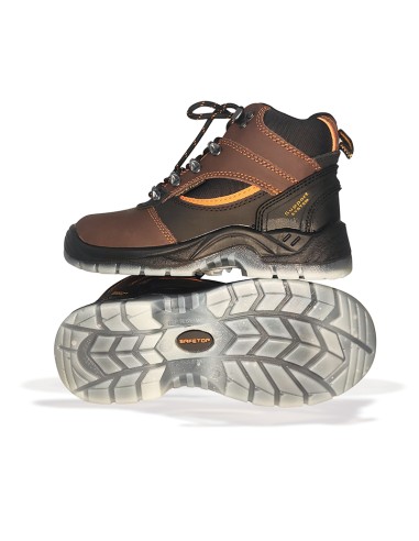 BAMIO, bota S1P de couro bovino marrom