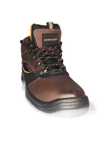 BAMIO, bota S1P de cuero vacuno marrón