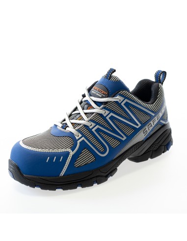 PERLIO Blue, blue S1P shoe made of metal-free microfibre