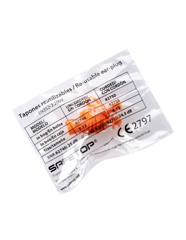 TRACK-FIT, reusable earplug with cord in bag SNR 21.3