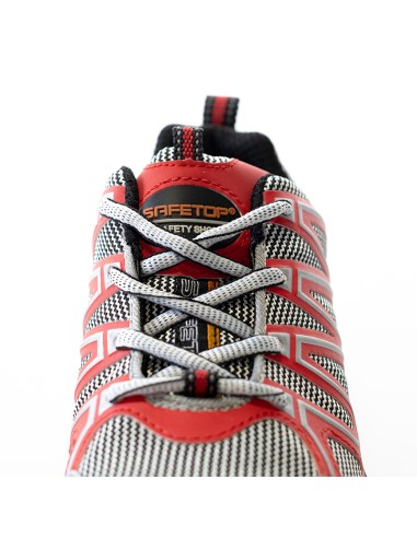 PERLIO Red, zapato S1P rojo de microfibra metal free