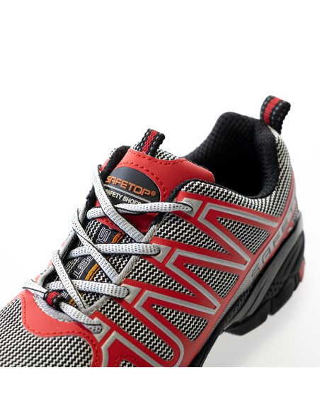 PERLIO Red, chaussure S1P rouge en microfibre sans métal